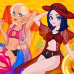 Festa de flutuação na piscina