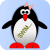 Esther, o pinguim. Aprenda a nadar.